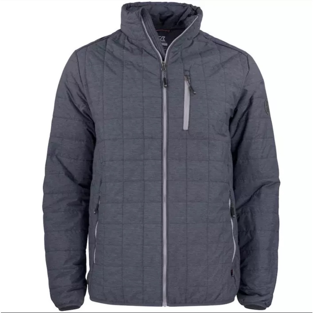 Cutter & buck men Rainer pack able jacket gray puffer zip up size large